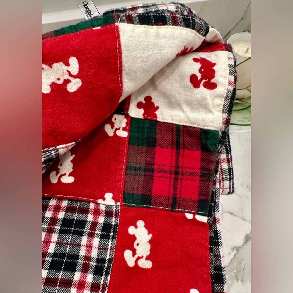 Disney Mickey Mouse Patchwork & Plaid Flannel Sca… - image 13